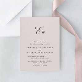 Sinais elegantes convite para casamento rosa mínim