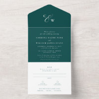 Sinais elegantes: simples casamento teal escuro