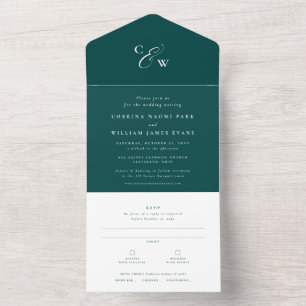 Sinais elegantes: simples casamento teal escuro