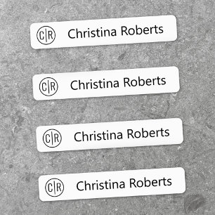 Sinais monográficos e etiquetas de tecido de texto