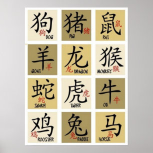 Sinais Zódicos Chineses Poster