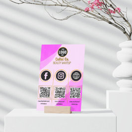 Sinal acrílico de código QR de mídia social - Bele