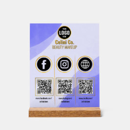 Sinal acrílico de código QR de mídia social - Bele