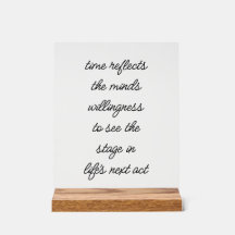 Sinal acrílico do próximo ato da vida