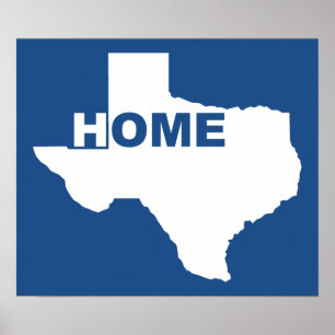 Sinal afastado Home do poster de Texas