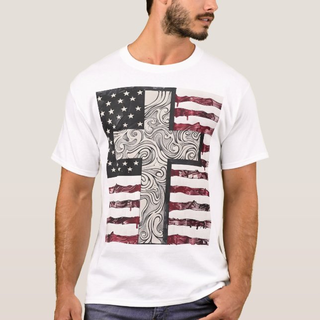 Sinal americano cruzando T-Shirt (Frente)