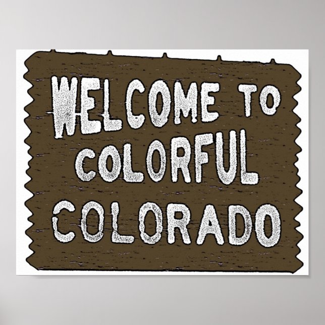 Sinal colorido de boas-vindas do Colorado, poster  (Frente)