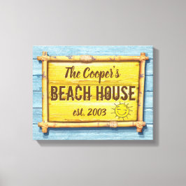 Sinal da família DriftwoodBeach House com canvas e