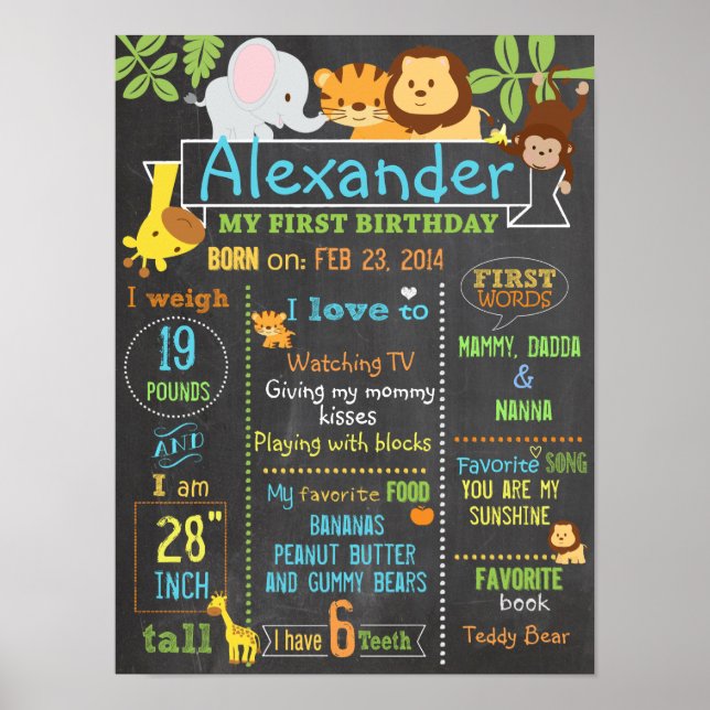 Sinal de 1º aniversário do Partido da Selva poster (Frente)