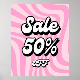 Sinal de 50% de folga, Poster de venda retrorrefle