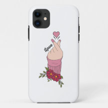Sinal de Amor Coreano capas de iphone Coração Dedo
