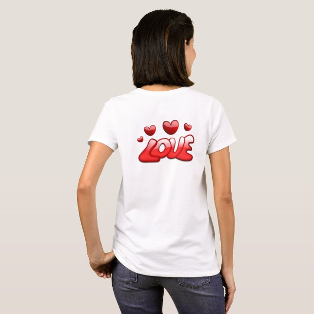 Sinal de amor feminino T-Shirt (Parte Traseira Completa)