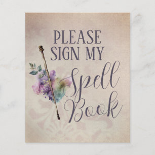 Sinal de Aniversário do Magic Spell Book Girl