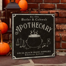 Sinal de Apothecon da magia negra do Halloween