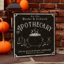 Sinal de Apothecon da magia negra do Halloween