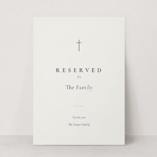 Sinal de Assento Reservado Cruz Cristã Grace Stone