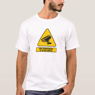 Sinal de aviso do CCTV - t-shirt do big brother