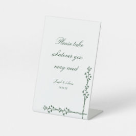 Sinal de Banheiro em Florais Verdes Escuros