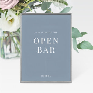 Sinal de Bar Aberto de Casamento Moderno e Elegant