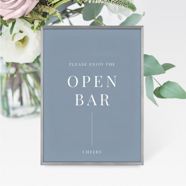 Sinal de Bar Aberto de Casamento Moderno e Elegant (Criador carregado)