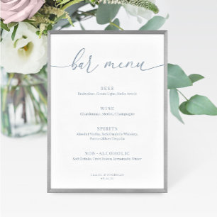 Sinal de Bar de Casamento Elegante Moderno Dusty B