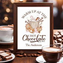 Sinal de Bar de Chocolate Quente - Poster de Natal