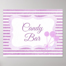 Sinal de Bar doce Lollipops roxos Poster