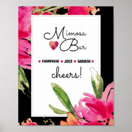 Sinal de Bar Mimosa | Impressão de Casamento de Fl