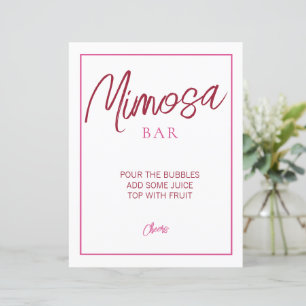 Sinal de Bar Mimosa Rosa e Vermelha