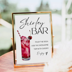 Sinal de Bar Shirley Temple, Impressão Shirley Moc