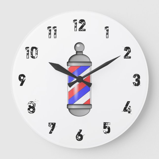 Sinal de barbeiro grande relógio (Frente)