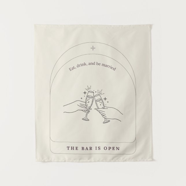 Sinal de barra de casamento de tapeçaria (Frente)