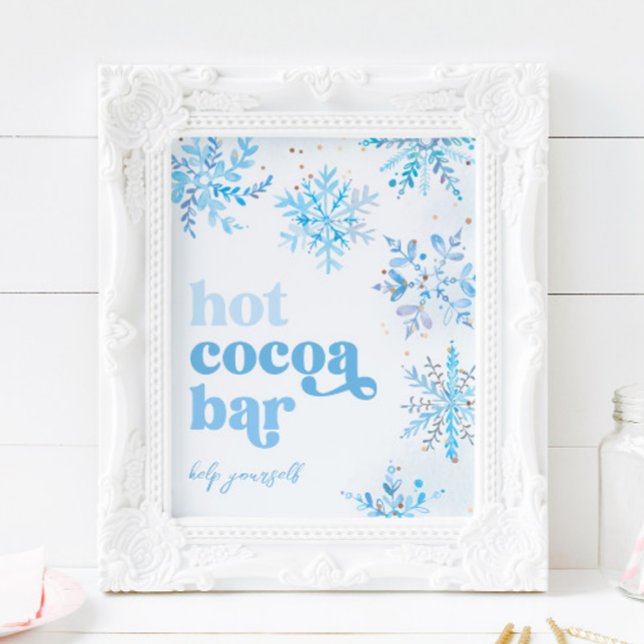Sinal de barra de chocolate quente Snowflake 8x10 (Criador carregado)