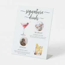 Sinal de Bebidas com Assinatura de Foto de Pet Ley