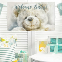 Sinal de Boas-Vindas ao Bebê Chuveiro de Bebê Urso