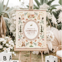 Sinal de Boas-vindas Chás de fraldas da Floresta W