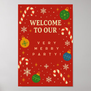 Sinal de Boas-vindas da Festa de Natal Poster de