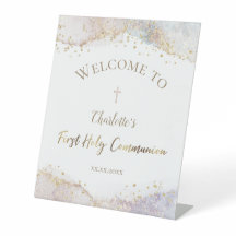 sinal de boas-vindas da Primeira Comunhão