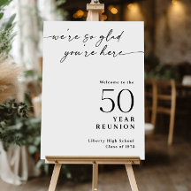 Sinal de boas-vindas da reunião de turma, a qualqu