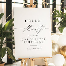 Sinal de boas-vindas de 30 aniversários da caligra