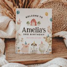 Sinal de boas-vindas de aniversário da Fazenda