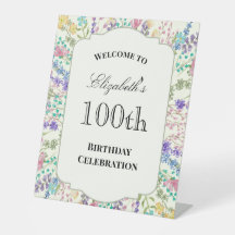 Sinal de Boas-Vindas de Aniversário de 100 Anos Fl