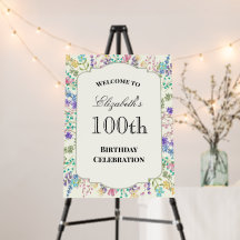 Sinal de Boas-Vindas de Aniversário de 100 Anos Fl