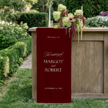 Sinal de Boas-Vindas de Casamento Burgundy Elegant