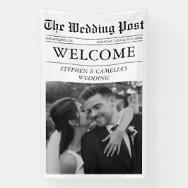 Sinal de Boas-Vindas de Casamento de Jornal Editor