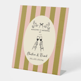 Sinal de Boas-Vindas de Casamento Desenhado à Mão