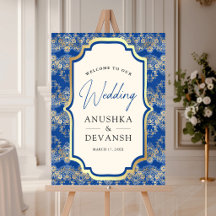Sinal de Boas-Vindas de Casamento Indiano Royal Bl