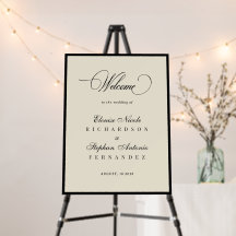 Sinal de Boas-Vindas de Casamento Old Money Preto