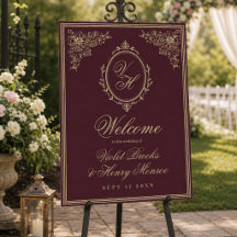 Sinal de Boas-Vindas de Casamento Regência Vintage