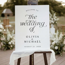 Sinal de Boas-Vindas de Casamento Simples e Elegan